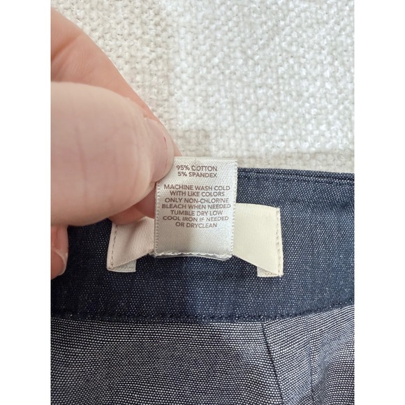 Ann Taylor Loft Denim Pencil Skirt Dark Indigo Blue Cotton Stretch Size 6 - Picture 4 of 9
